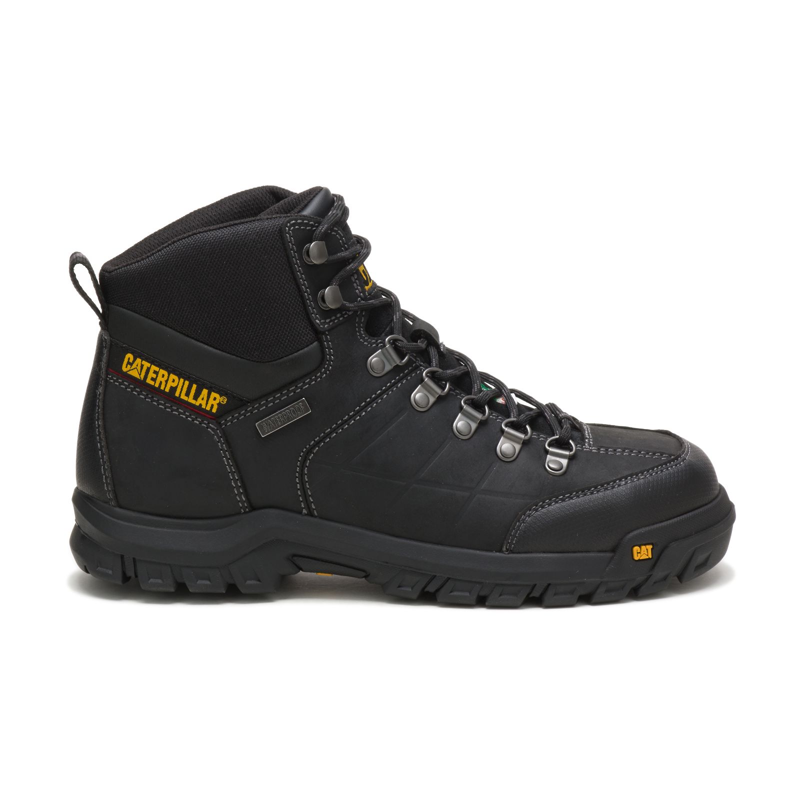 Caterpillar Men's Threshold Waterproof Steel Toe Csa Work Boots Black CAT-69418